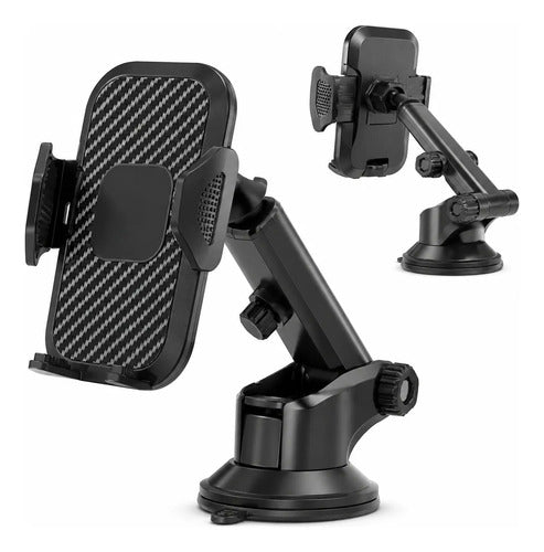 Soporte Celular Auto Con Sopapa Ajustable Cz-3471 Negro