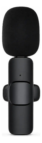 Micrófono K8 Corbatero Inalambrico Usb-C Cancelación De Ruido Plug & Play Negro