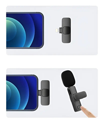 Micrófono K8 Corbatero Inalambrico Usb-C Cancelación De Ruido Plug & Play Negro