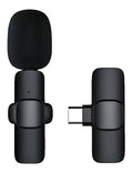 Micrófono K8 Corbatero Inalambrico Usb-C Cancelación De Ruido Plug & Play Negro